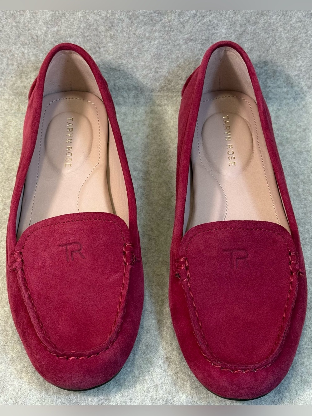 Taryn Rose Fuchsia Suede Slip-On Driver Loafers Podiatrist Designed Comfort 8.5